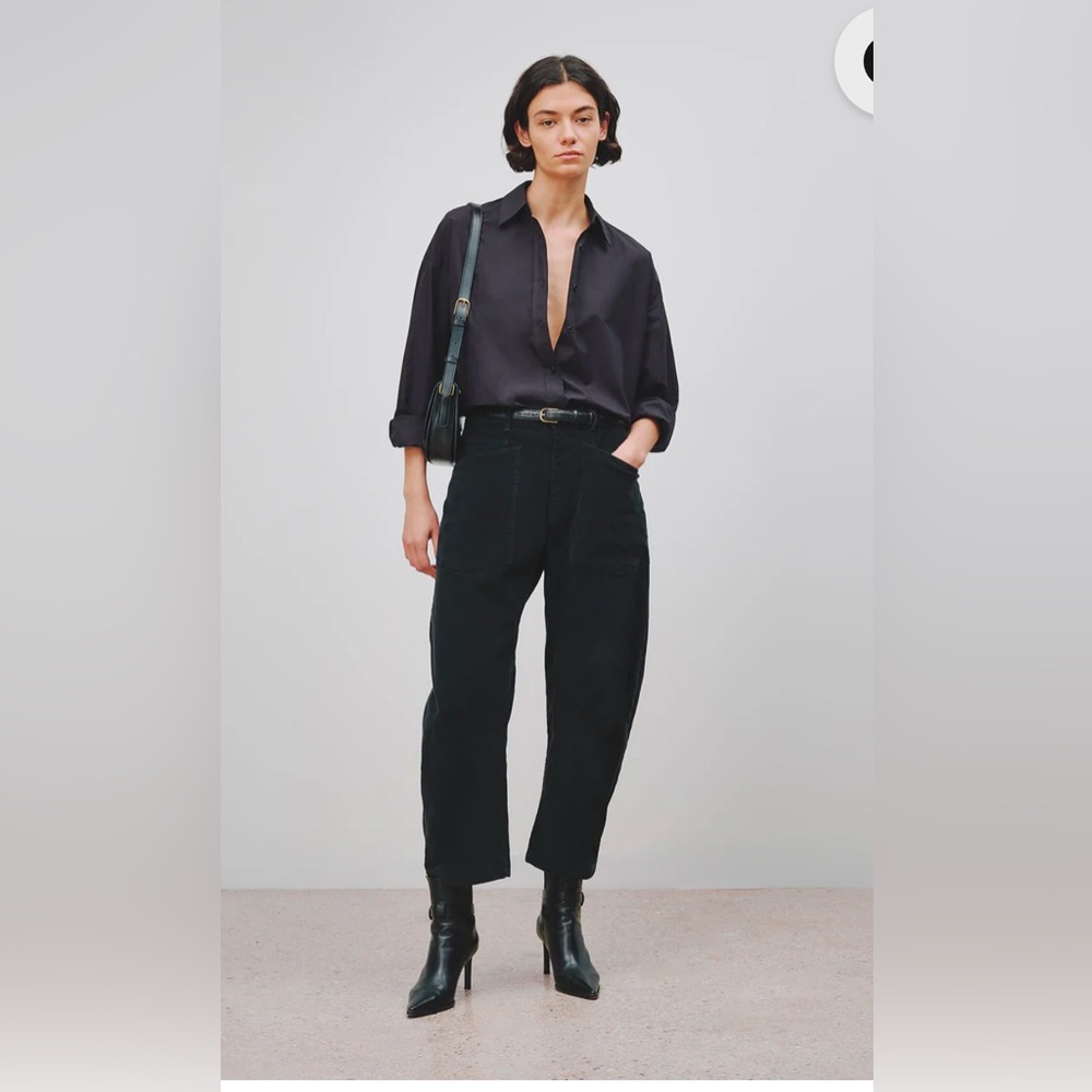 Nili Lotan Corduroy Shon Pant. Black. Size 2.